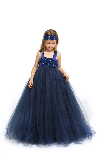 Navy Blue Flower Girl Tutu Dress for ...